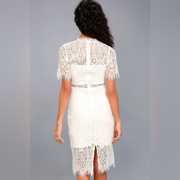 LULU’S Remarkable White Lace Dress size Large. New with tag - Picture 5 of 16